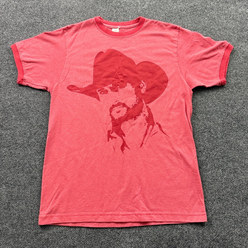 Vtg Tim McGraw Graphic Ringer T-Shirt Mens Medium Red Im With The Band USA